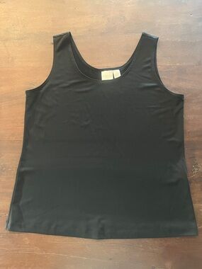 Chico's Black Scoop Neck Tank - Size 2